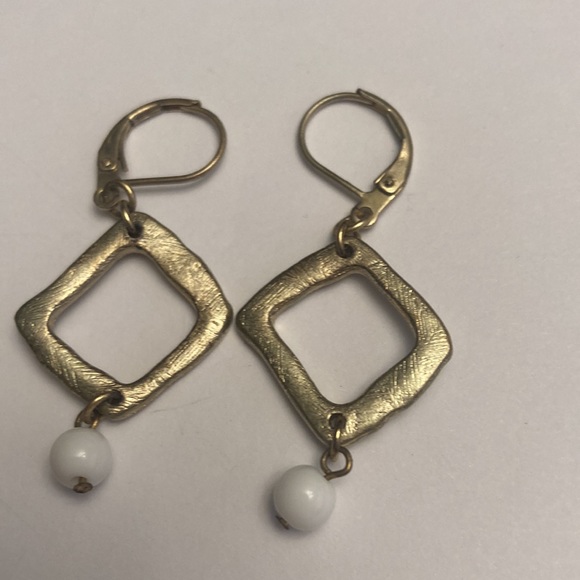 Gold Tone and Bead Drop Earrings - Picture 10 of 13